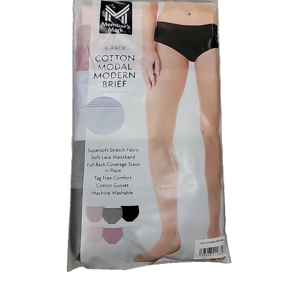 Member's Mark Women's 6-Pack Cotton Luxe Modern Brief XXL